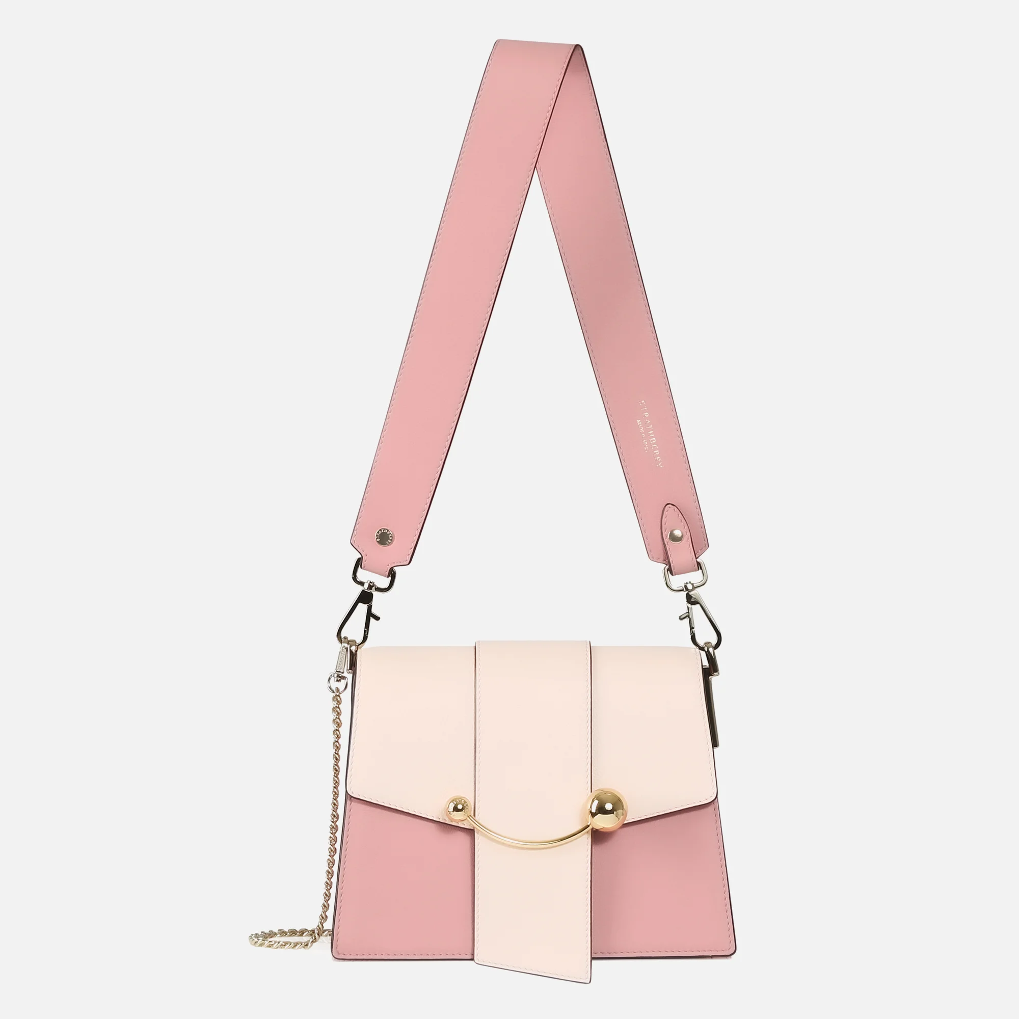 Strathberry Women's Box Crescent Bag - Bi Colour - Caledonian Pink/Soft Pink Image 1
