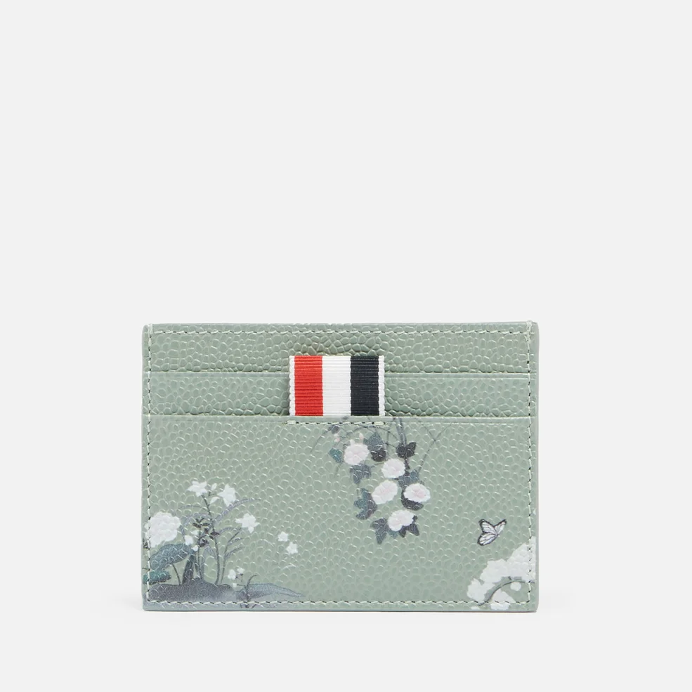 Thom Browne Women's Single Card Holder In Floral Print - Med Green Image 1