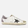Golden Goose Superstar Glittered Distressed Leather and Suede Trainers - Image 1