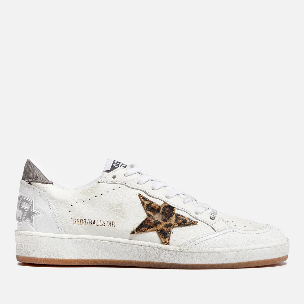 Golden Goose Ball Star Distressed Leather Trainers Image 1