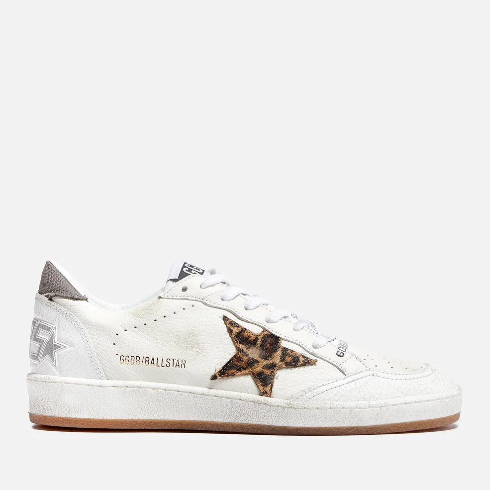 Golden Goose Ball Star Distressed Leather Trainers Image 1