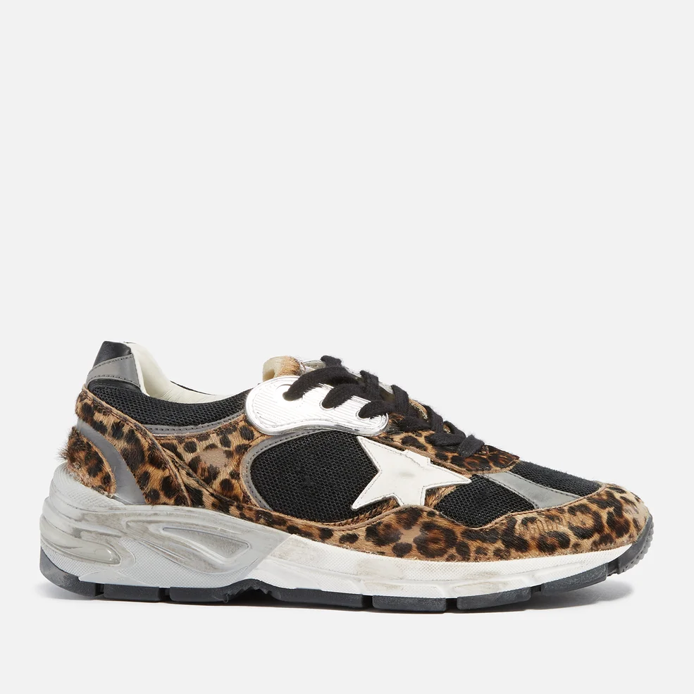 Golden Goose Dad-Star Leopard-Print Calf Hair Trainers Image 1