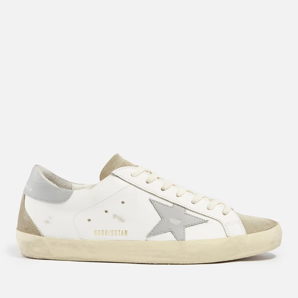 Golden Goose Superstar Distressed Leather and Suede Trainers Image 1