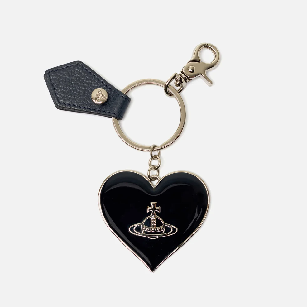 Vivienne Westwood Orb Leather and Silver-Tone Key Ring Image 1