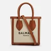Balmain Women's B-Army Canvas & Logo Shopper 24 Bag - Naturel/Marron - Image 1