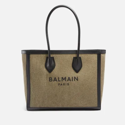 Balmain Women's B-Army Canvas & Logo Shopper 42 Bag - Khaki/Black