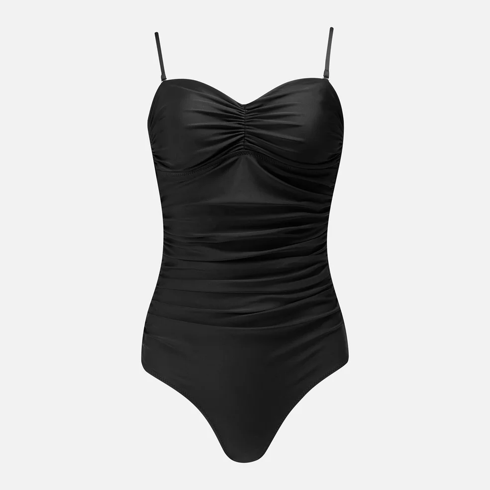 Ganni Women's Ruched Detail Swim Suit - Black Image 1