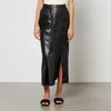 Nanushka Fida Pleated Regenerated Leather Midi Skirt - Image 1