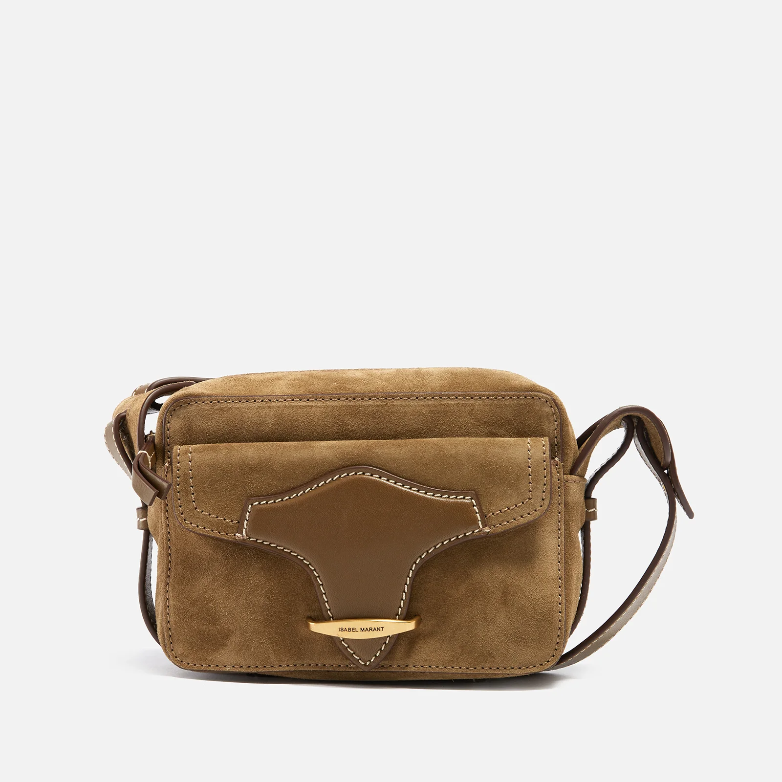 Isabel Marant Wasy Leather-Trimmed Suede Shoulder Bag Image 1