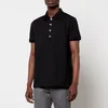 Balmain Men's Monogram Cotton Pique Polo Shirt - Black - Image 1
