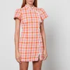 Kitri Women's Harlow Orange And Pink Check Mini Dress - Orange & Pink Check - Image 1