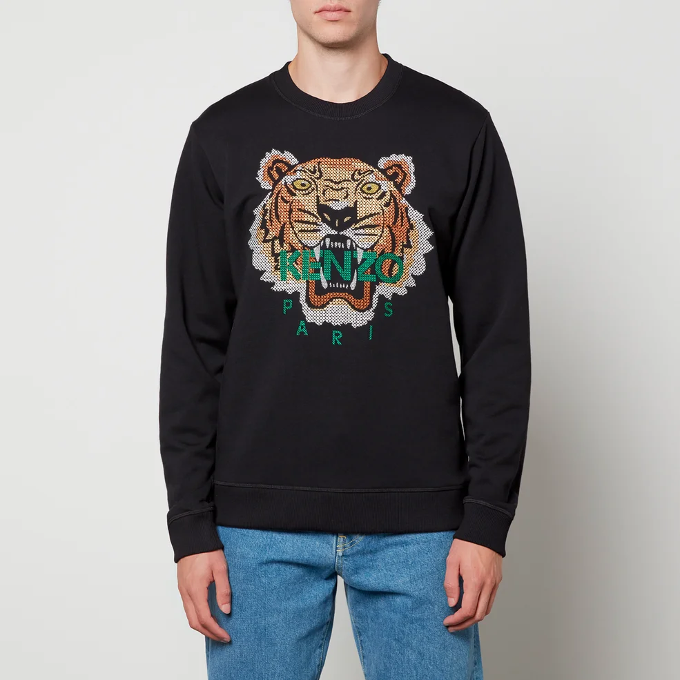 KENZO Cross-Stitch Tiger Cotton-Jersey Sweatshirt Image 1