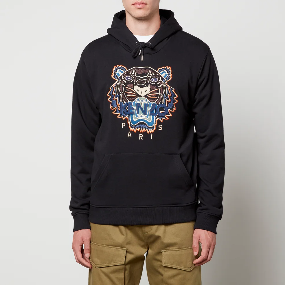KENZO Tiger Embroidered Appliquéd Cotton-Jersey Hoodie Image 1