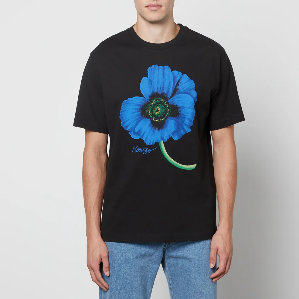 KENZO Poppy Cotton-Jersey T-Shirt Image 1