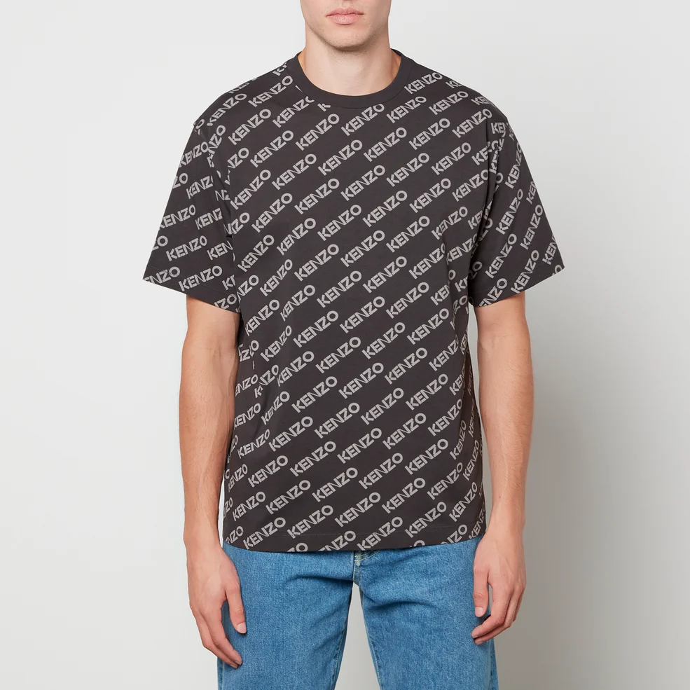 KENZO Monogram Oversized Cotton-Jersey T-Shirt Image 1