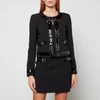 Moschino Faux Patent Leather-Trimmed Cady Jacket - Image 1