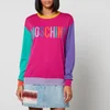 Moschino Women's Colour Block Logo Knit Jumper - Fantasy print Violet - Image 1