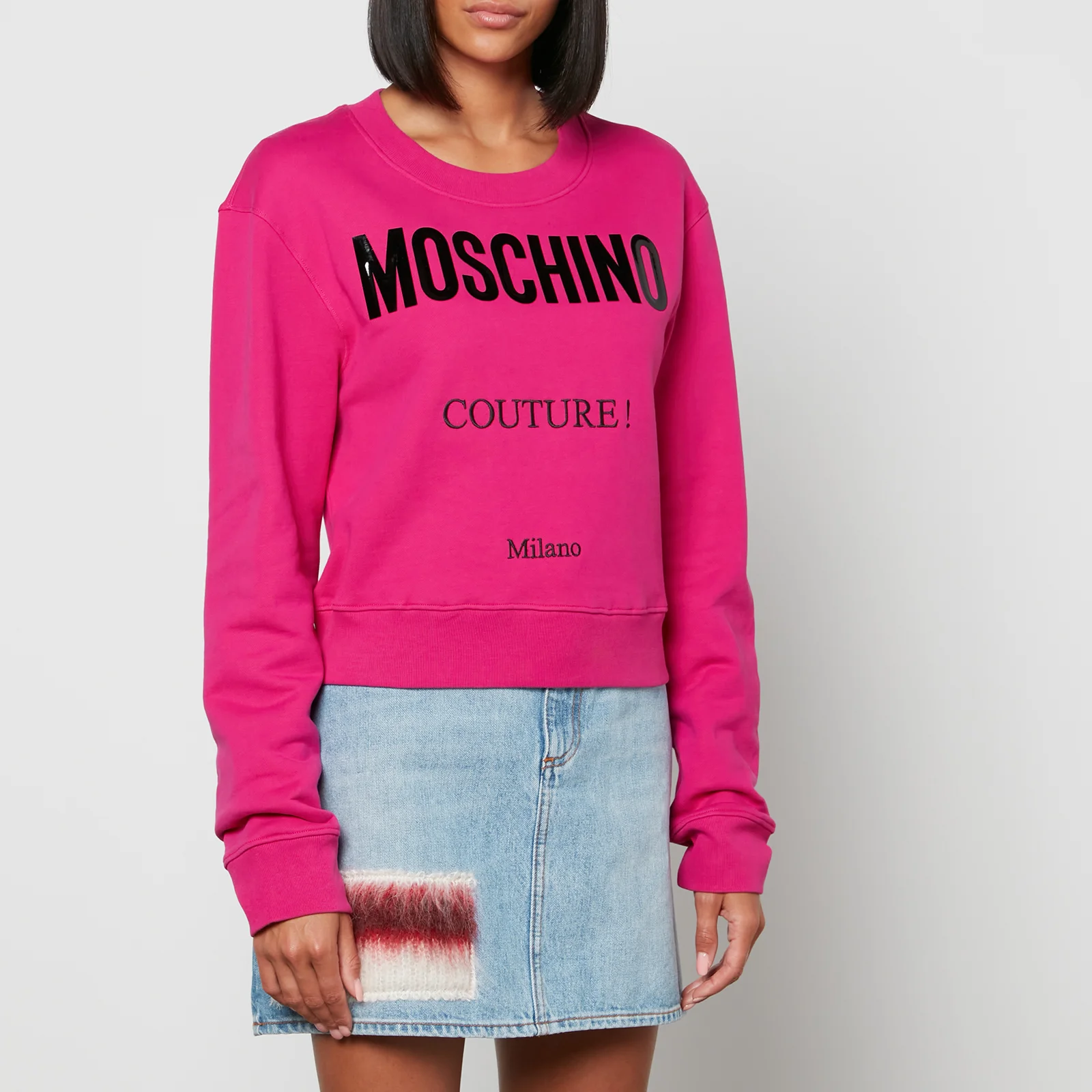 Moschino Women's Couture Logo Hoodie - FANTASY PRINT VIOLET - x Image 1