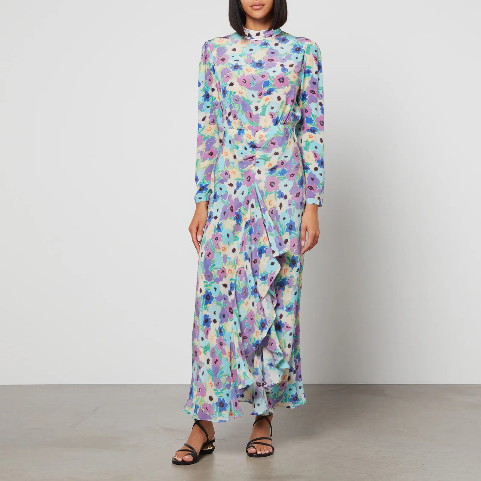 RIXO Dani Floral-Print Silk Crepe de Chine Midi Dress Image 1