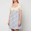 RIXO Pearl Crochet and Floral-Print Linen-Blend Mini Dress - Image 1