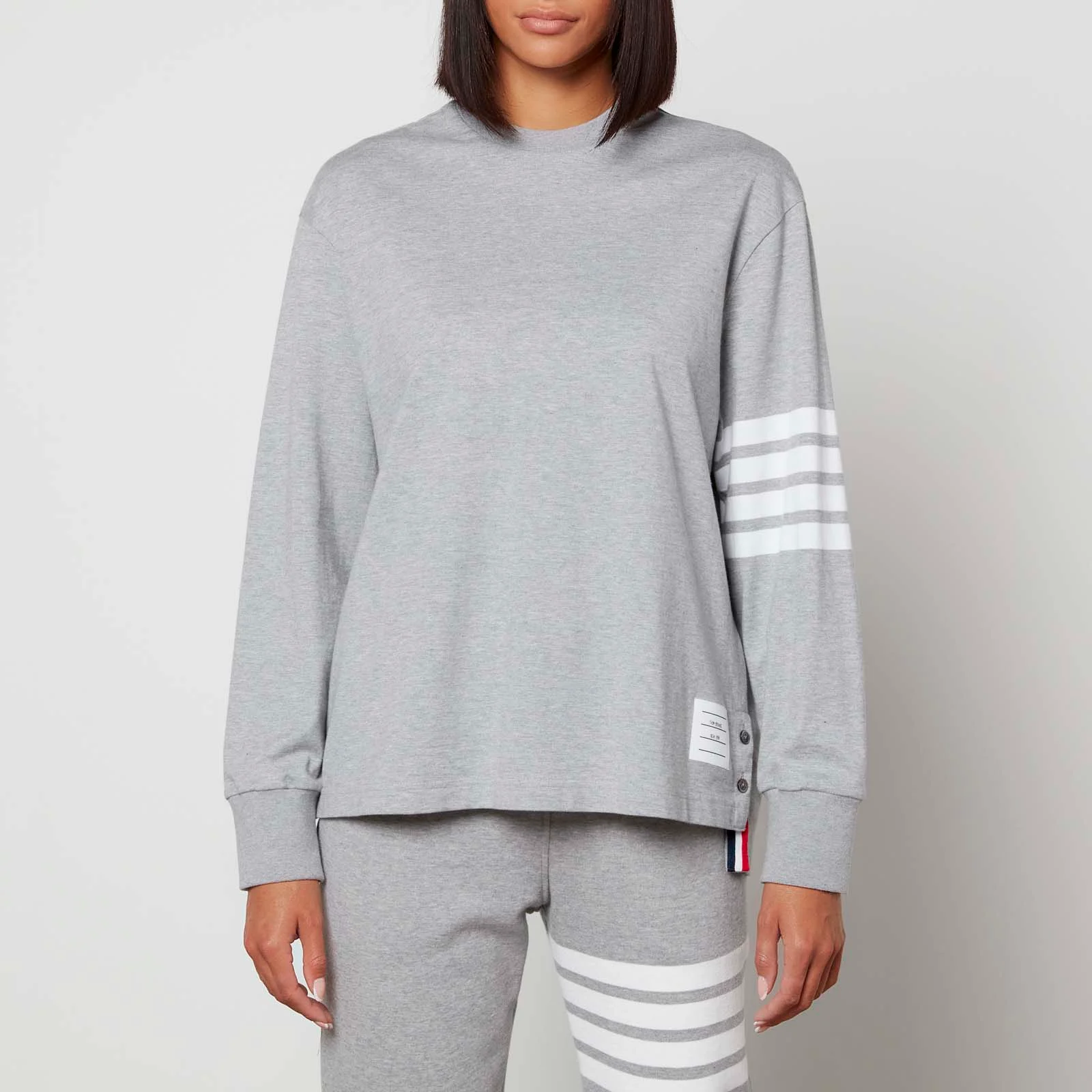 Thom Browne Women's Long Sleeve Oversized T-Shirt - Light Grey Image 1
