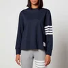 Thom Browne Women's Long Sleeve Oversized T-Shirt - Navy - Image 1