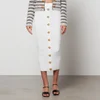 Balmain Women's Buttoned Knit Midi Skirt - White - Image 1