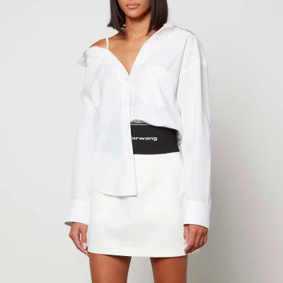 Alexander Wang Women's Off The Shoulder Shirt With Scrunchie Strap - Bright White