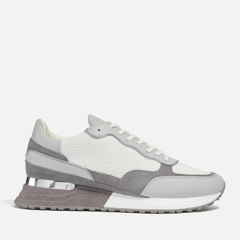 MALLET Knox Leather and Mesh Running-Style Trainers Image 1