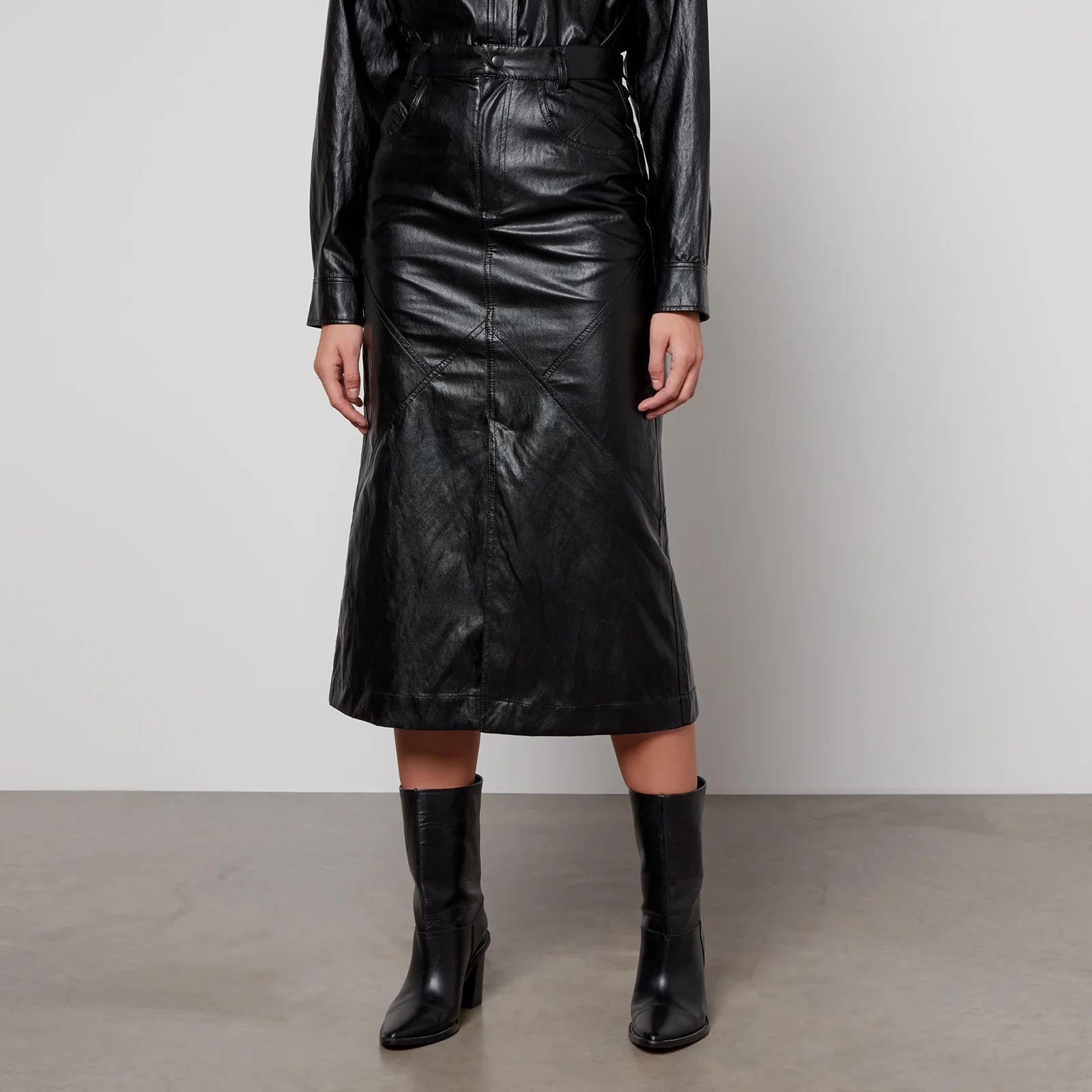 Marant Etoile Cecilia Faux Leather Midi Skirt Image 1