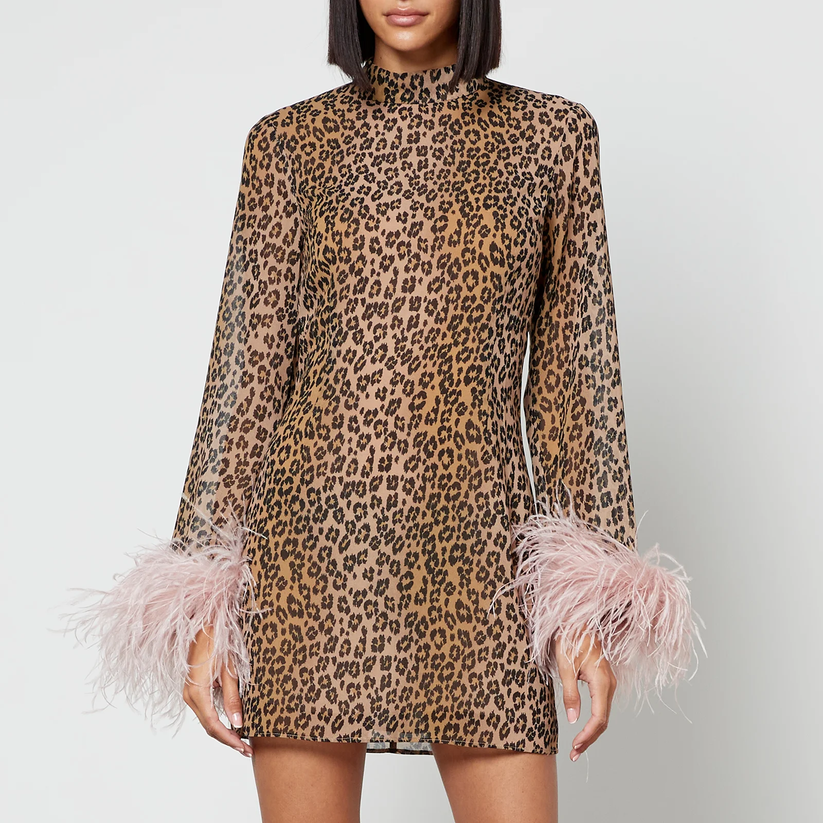 De La Vali Wolfie Leopard-Print Chiffon Dress Image 1