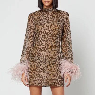 De La Vali Wolfie Leopard-Print Chiffon Dress