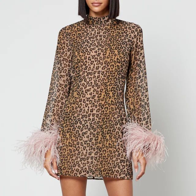 De La Vali Wolfie Leopard-Print Chiffon Dress