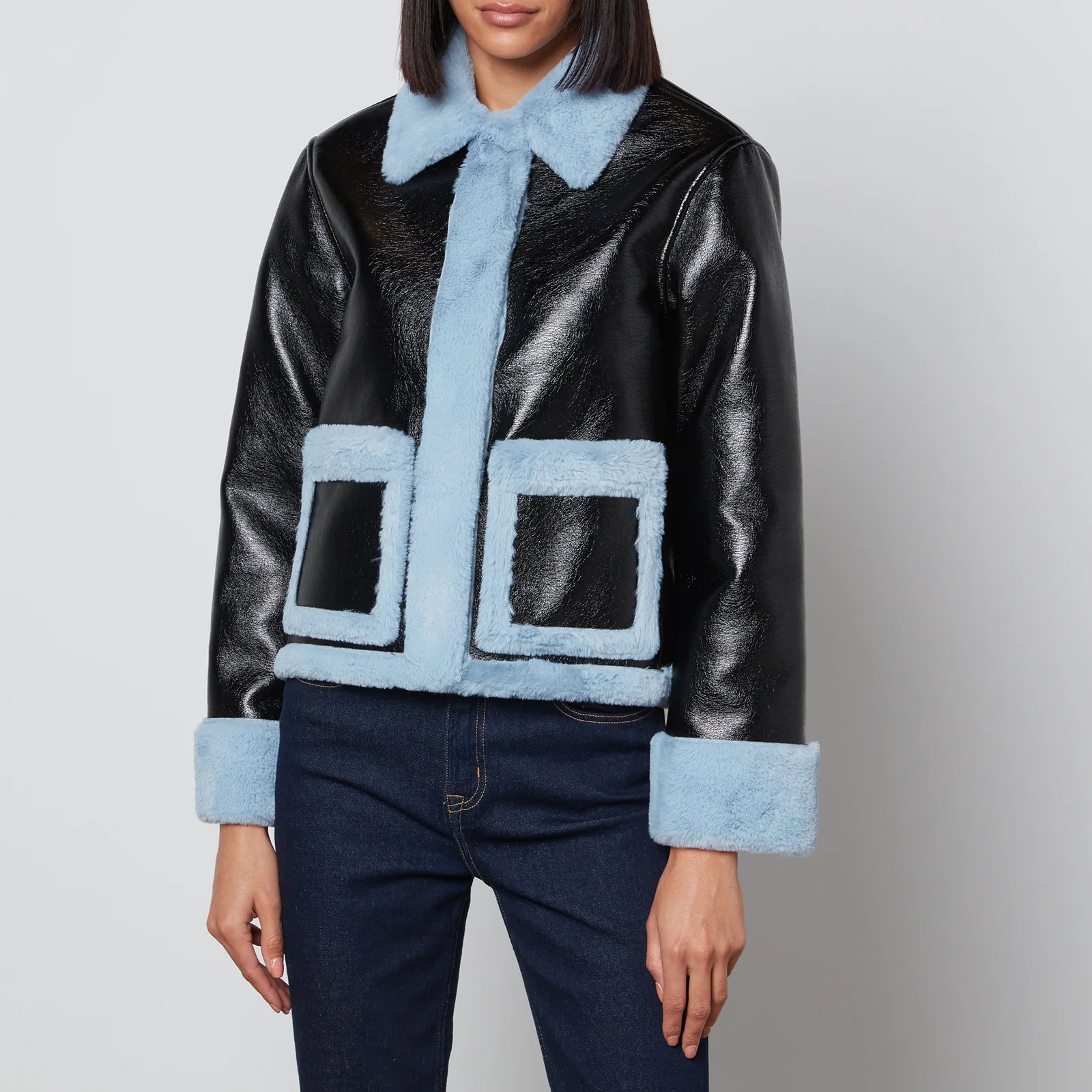 PS Paul Smith Faux Leather and Faux Shearling Jacket Image 1