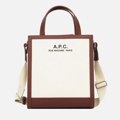 A.P.C. Camille Small Canvas and Leather Tote Bag