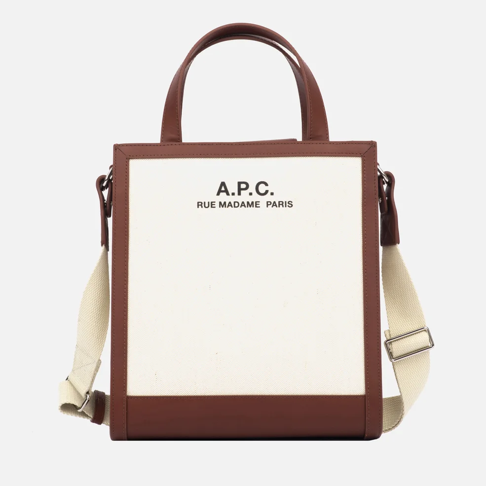 A.P.C. Camille Small Canvas and Leather Tote Bag Image 1