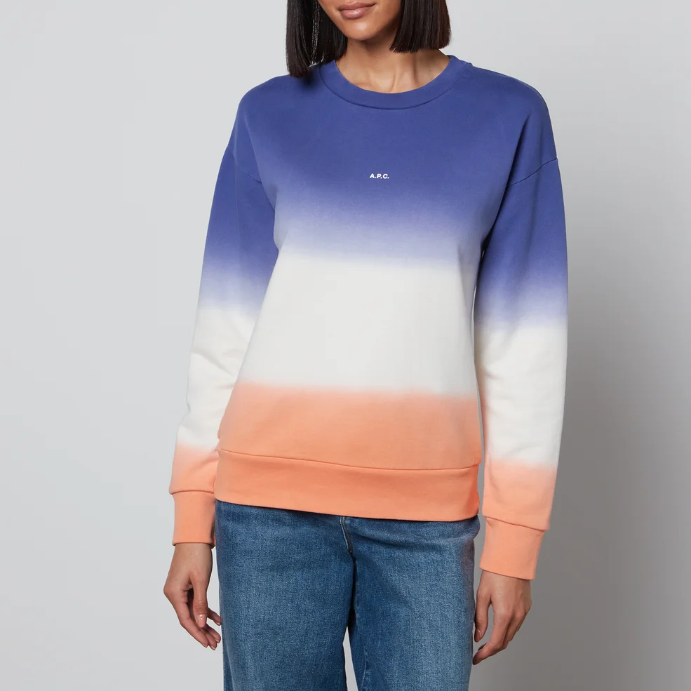 A.P.C. Clothilde Dip-Dye Cotton-Jersey Sweatshirt Image 1