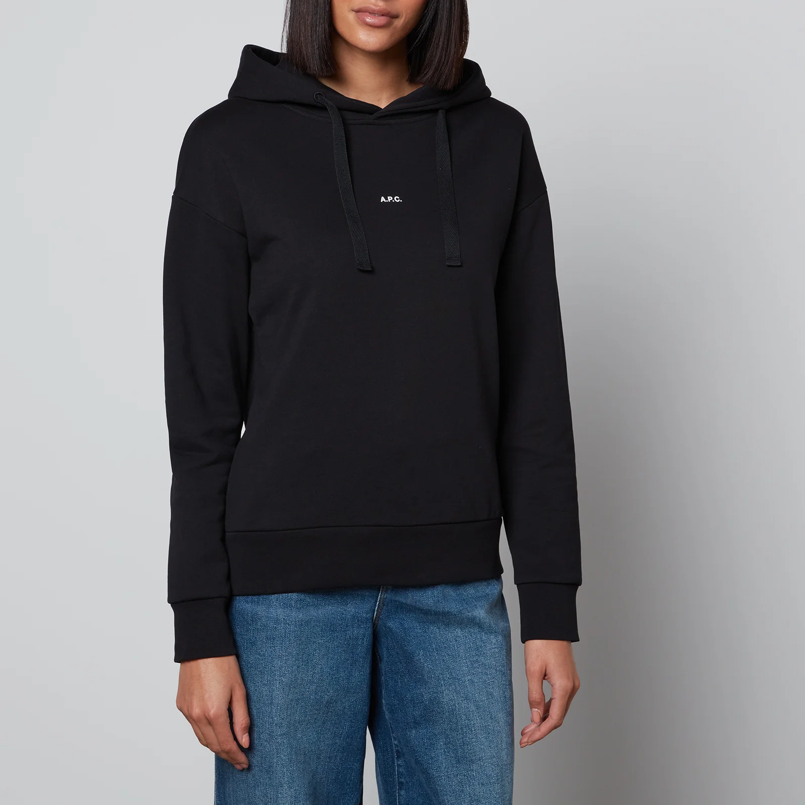 A.P.C. Christina Logo-Embroidered Cotton-Jersey Hoodie Image 1