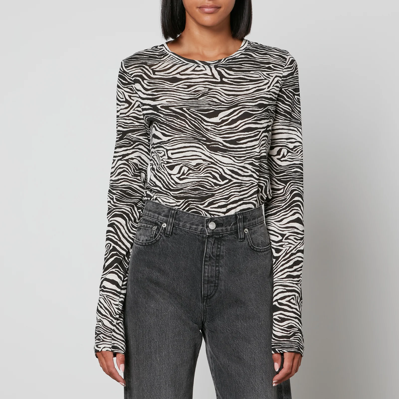 Proenza Schouler Zebra-Print Cotton-Jersey T-Shirt Image 1