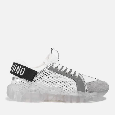 Moschino Women's Lace Up Logo Sneakers - White/Grey