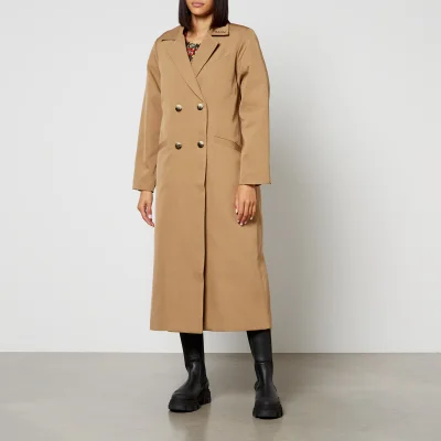 Ganni Double-Breasted Recycled Twill Coat