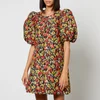 Ganni Floral-Brocade Mini Dress - Image 1