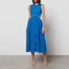 Self-Portrait Women's Cotton Broderie Anglaise Midi Dress - Bright Blue - Image 1