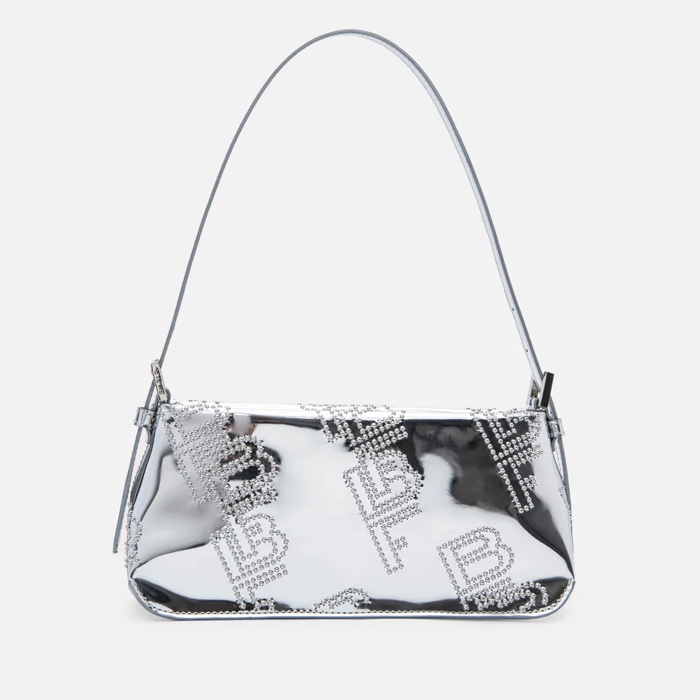 BY FAR Dulce Studded Metallic Patent-Leather Shoulder Bag Image 1