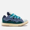 Lanvin Curb Panelled Suede and Mesh Trainers - Image 1