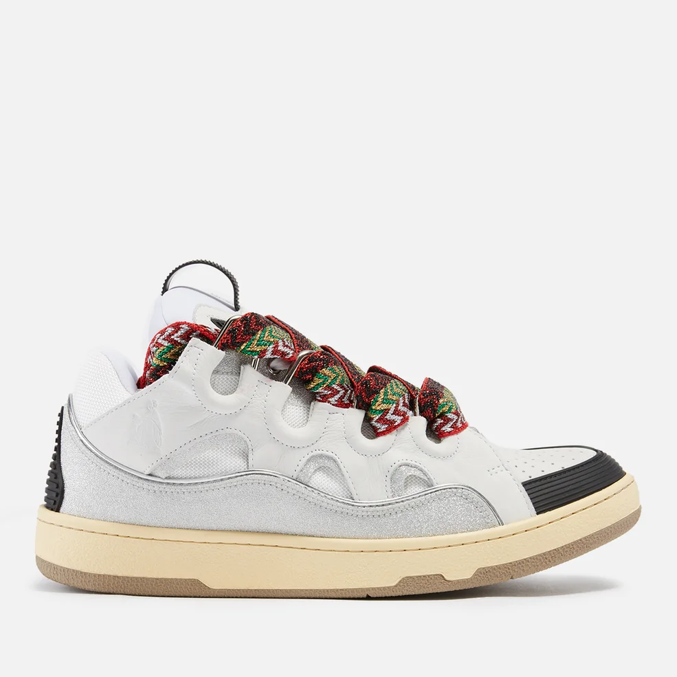 Lanvin Curb Leather and Glitter Oversized Trainers Image 1
