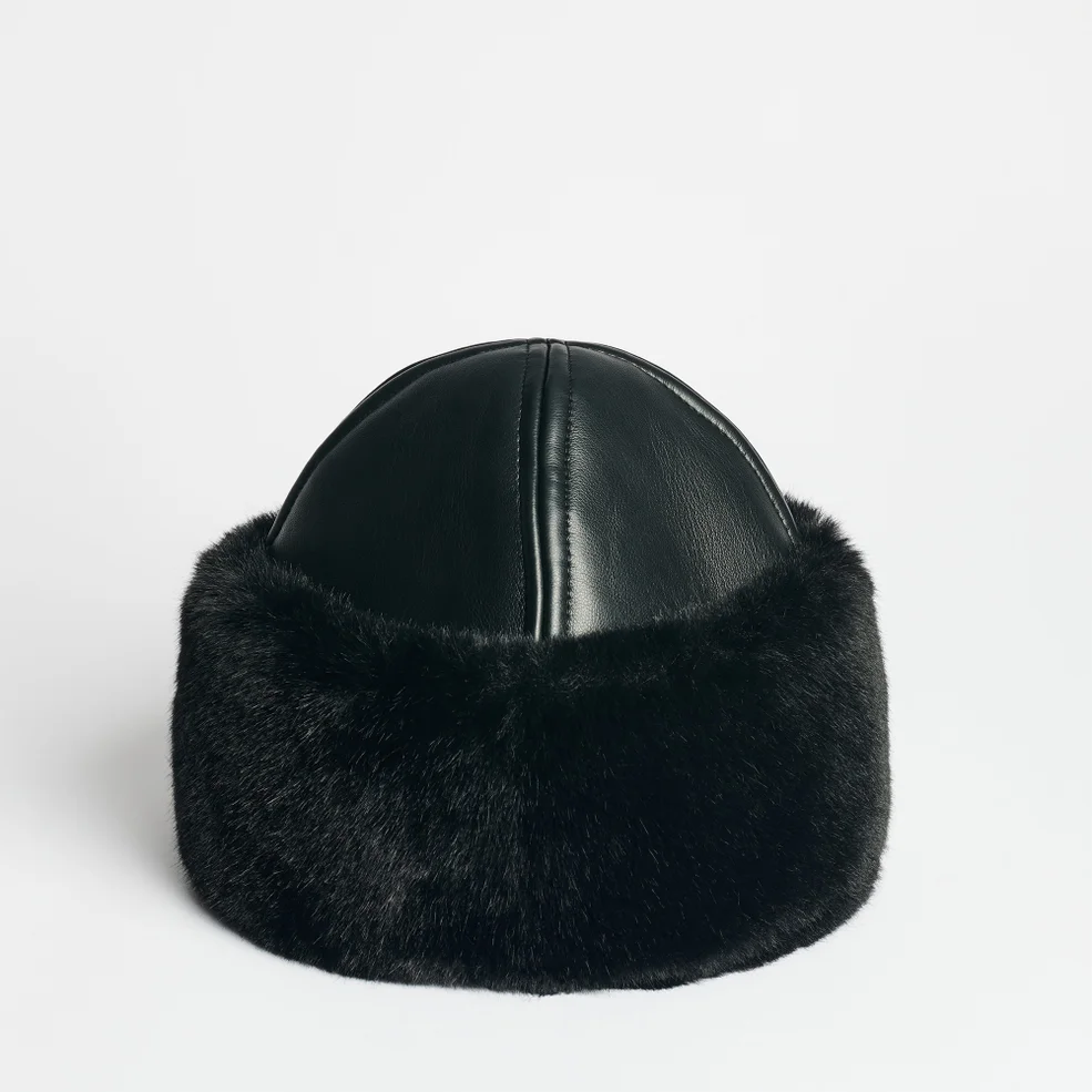 Stand Studio Ruth Faux Fur and Faux Leather Hat Image 1