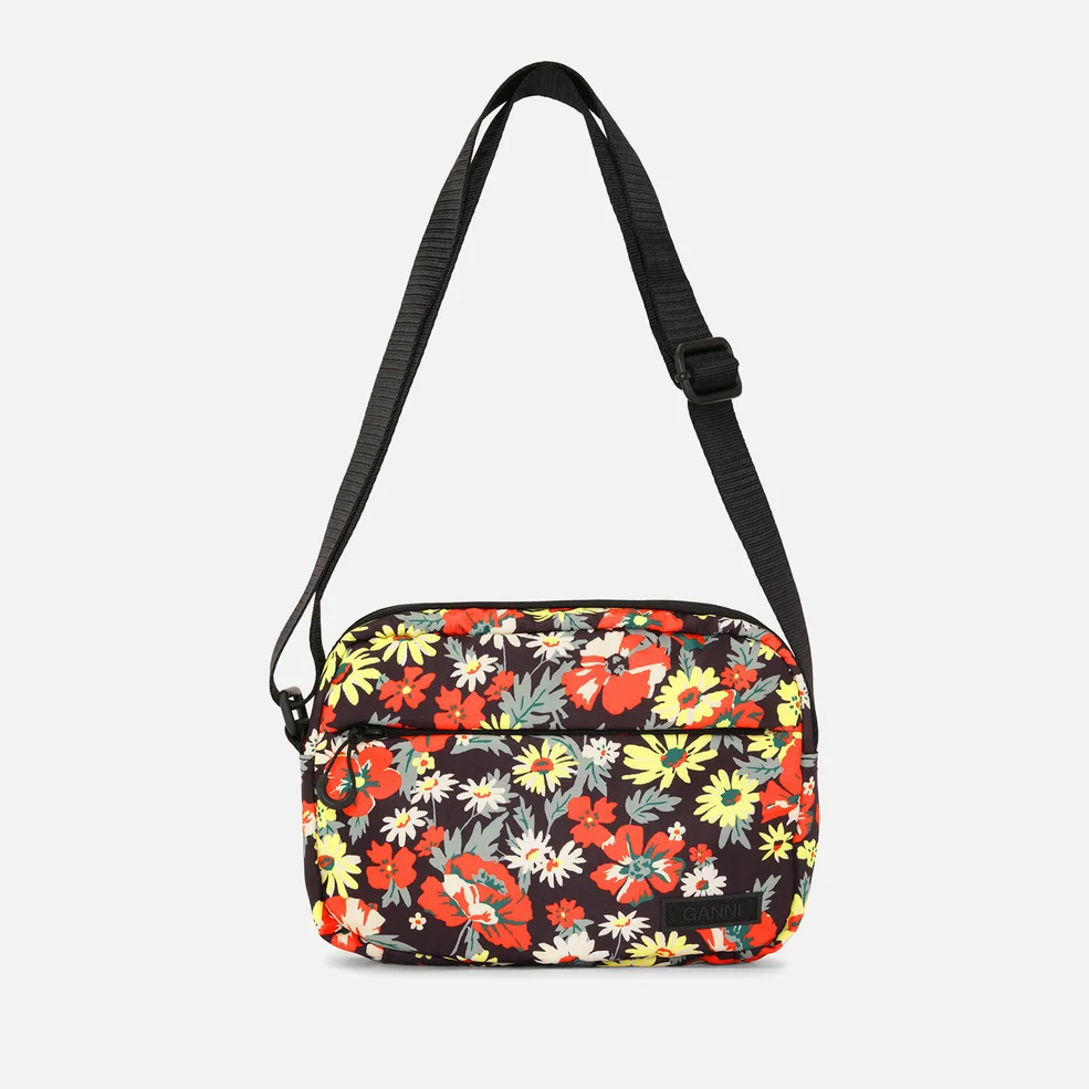 Ganni Floral-Print Recycled Shell Crossbody Bag Image 1