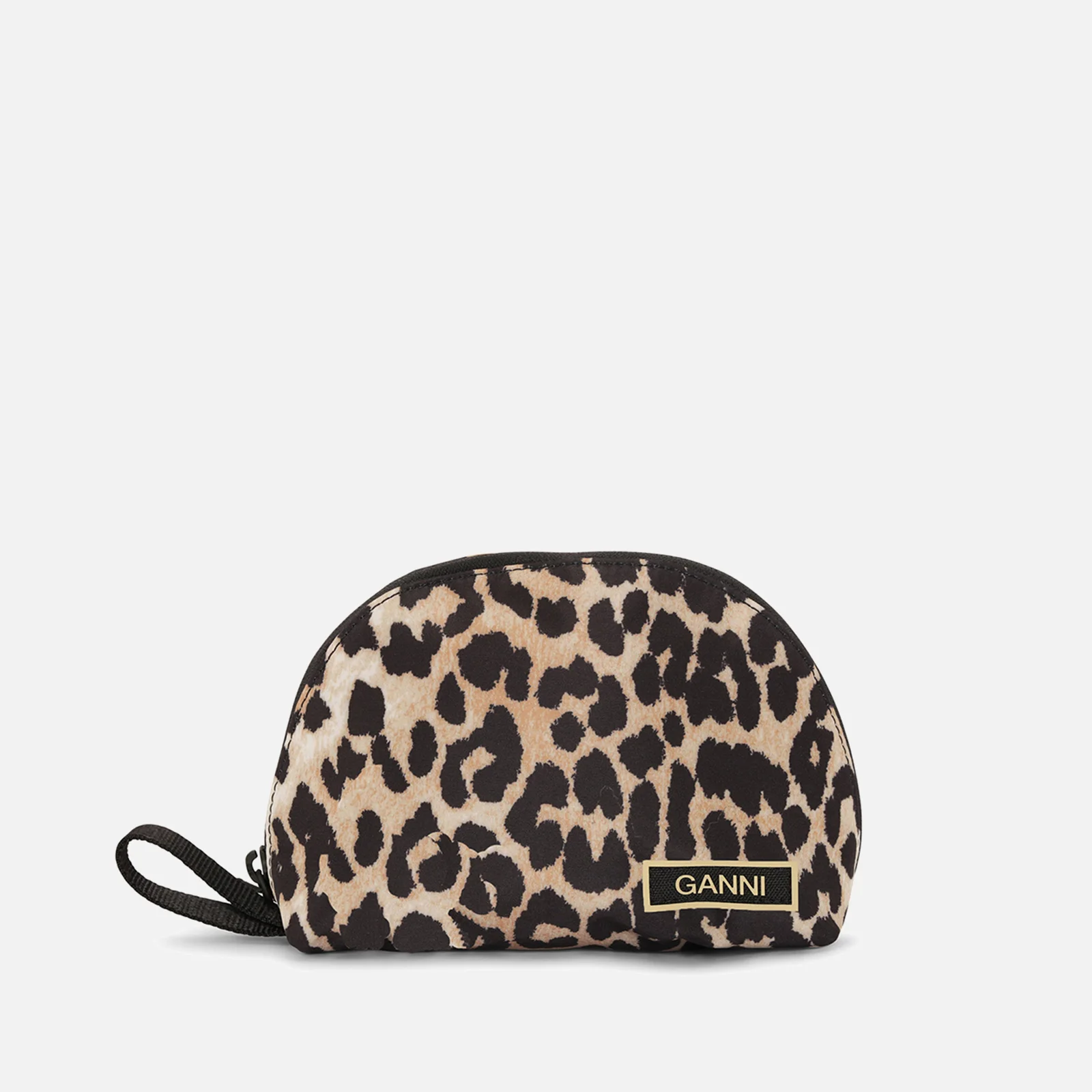 Ganni Leopard Print Recycled Shell Vanity Bag Image 1