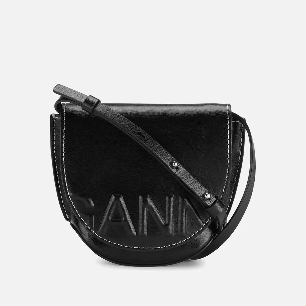 Ganni Banner Nano Recycled Leather Saddle Bag Image 1